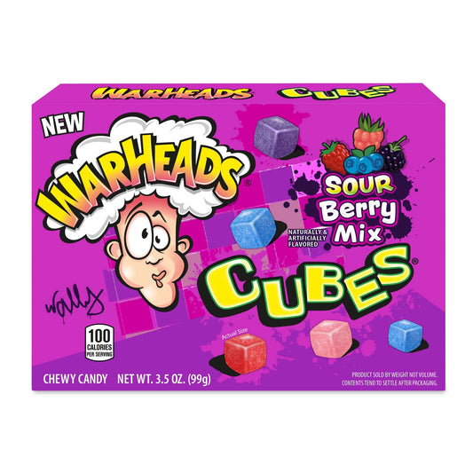 Warheads Cubes Sour Berry Mix Theatre Box