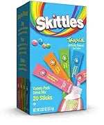 Skittles Singles To Go Tropical Variety Pack, Zero Sugar Drink Mix (20 Single Servings)