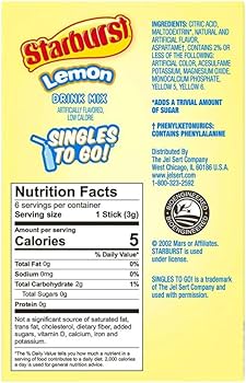 Starburst Lemon Singles To Go