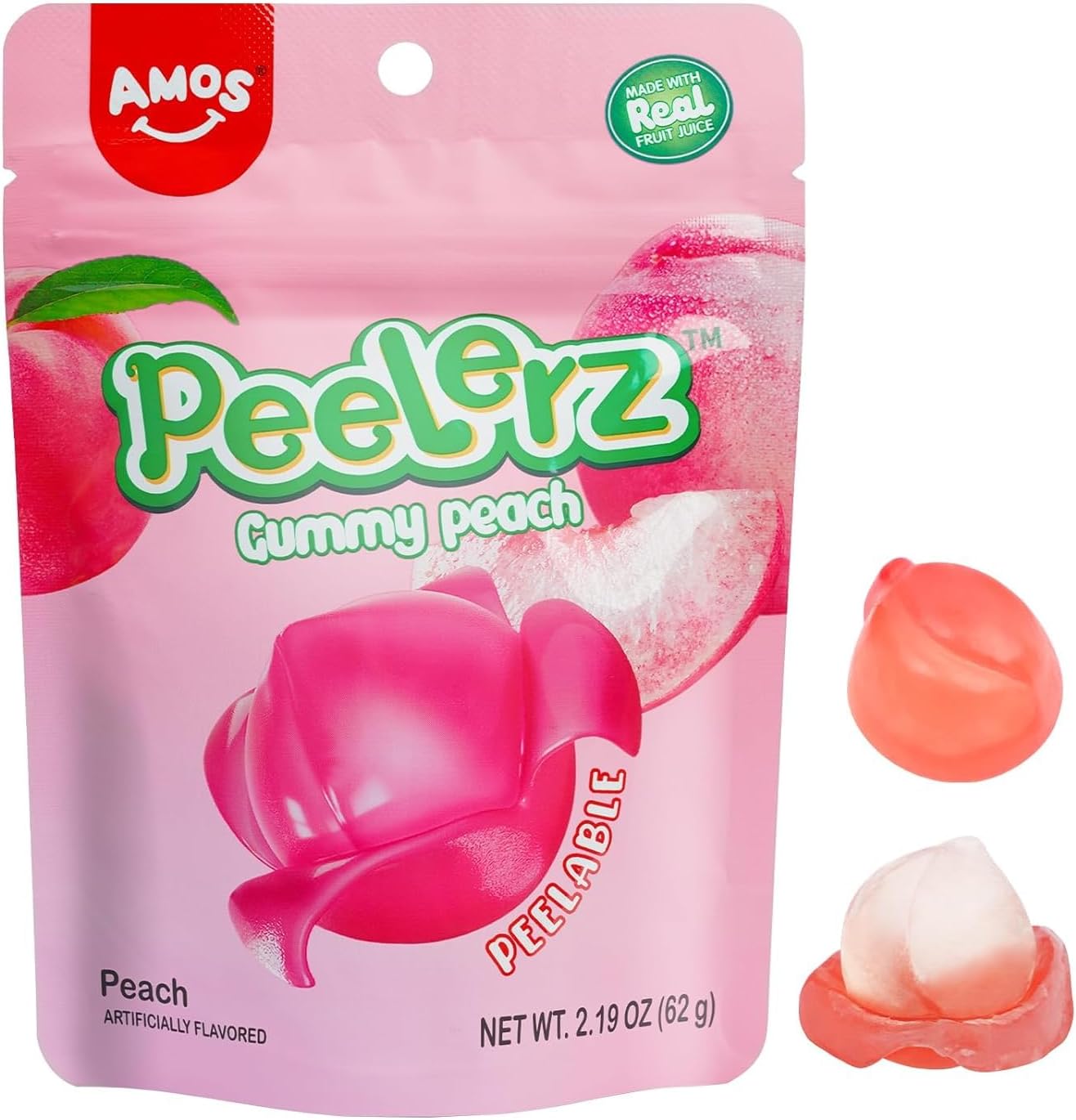 Amos Peelerz Gummy Peach - 6oz