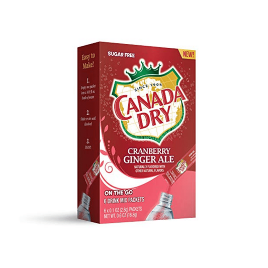 Canada Dry, zero Sugar, Cranberry Ginger Ale, Singles to go, sweetescapes.ca