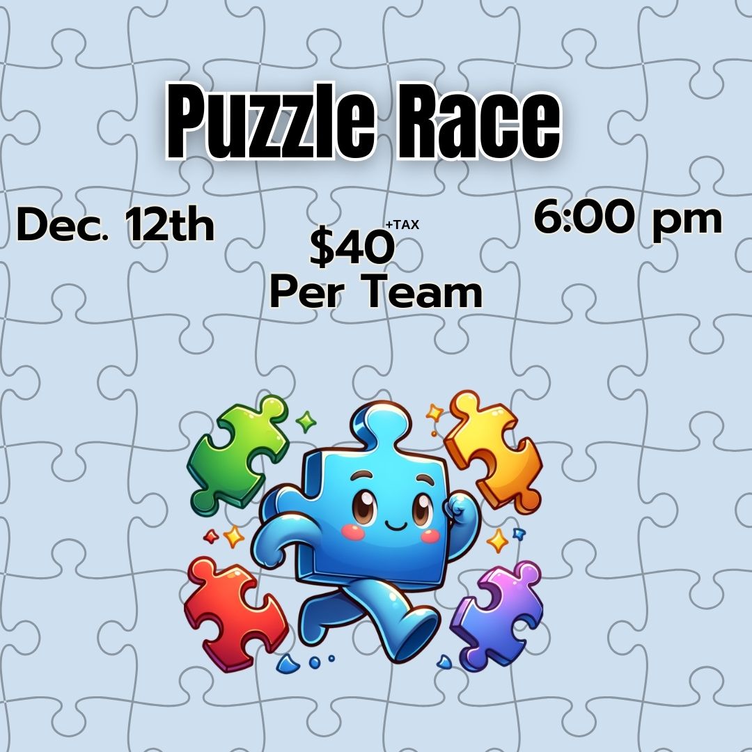 Puzzle Race - December 12th 6pm - (1 purchase is for a team play)