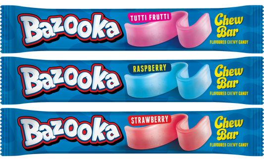 Bazooka - Chew Bar - Raspberry- UK