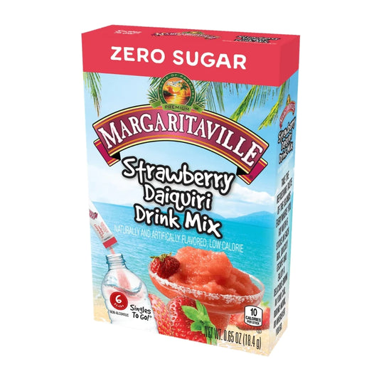 Margaritaville, zero sugar, strawberry daiquiri, singles to go, drink mix, sweetescapes.ca