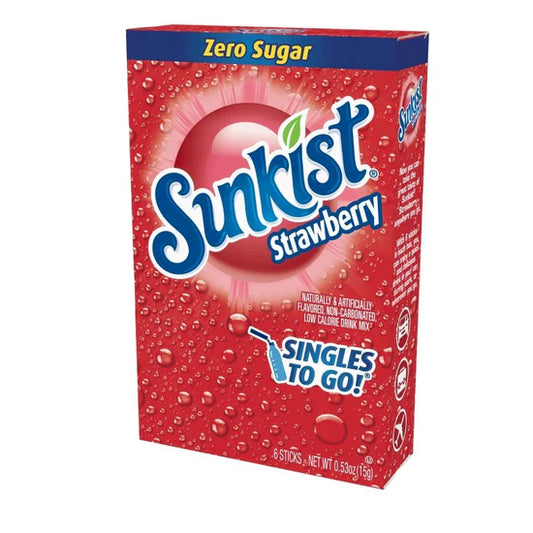 Sunkist, Zero Sugar, Strawberry, Singles to go, Drink Mix, Sweetescapes.ca