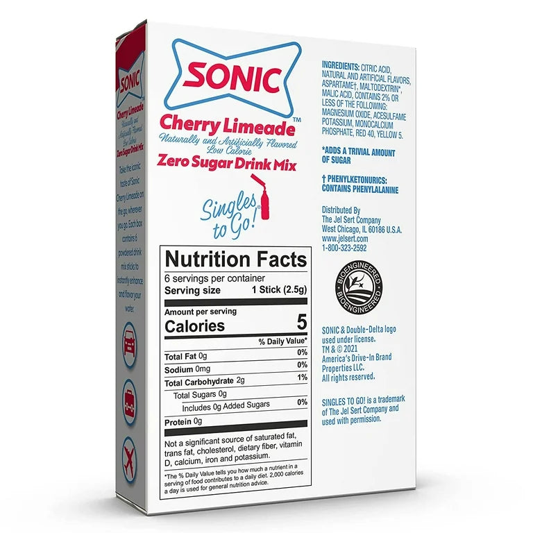 SweetEscapes.ca, Sonic, Sugar Free, Cherry Limeade, Drink Mix