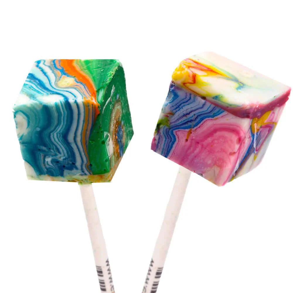 Tie Dye Cube Lolliops