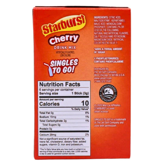 Starburst Singles To Go Drink Mix-Cherry