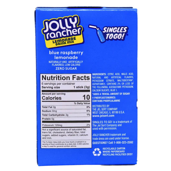 Singles To Go Jolly Rancher Blue Raspberry Lemonade