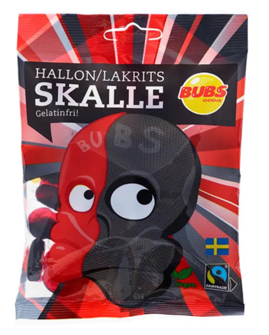 BUBS Large Raspberry Licorice Skulls