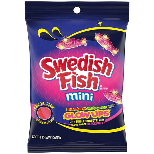 Swedish Fish Mini Glow Ups Peg Bag 190g