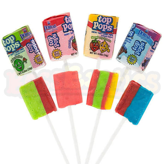 Top Pops Chewy Taffy Lollipop - Assorted