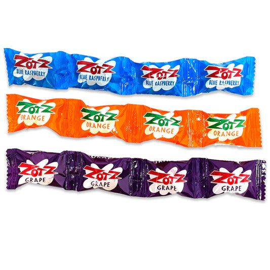 Zotz Fizz Power Candy Strings - Blue Raspberry-Orange-Grape