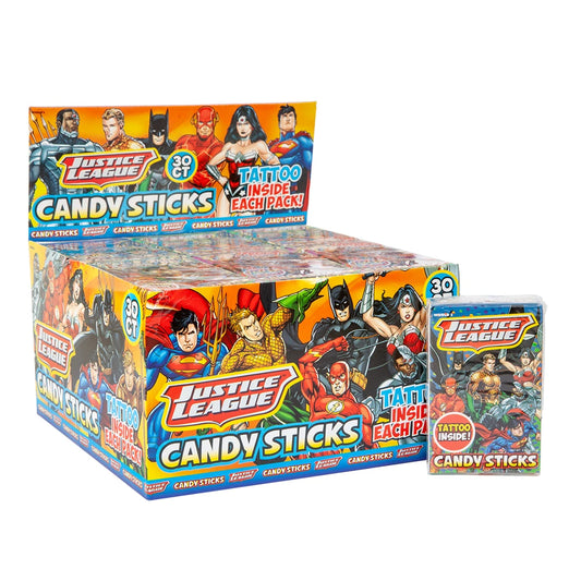 Justice League Candy Sticks W/Tattoo
