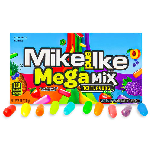 Mike and Ike 10 Fruity Flavours mix theatre box