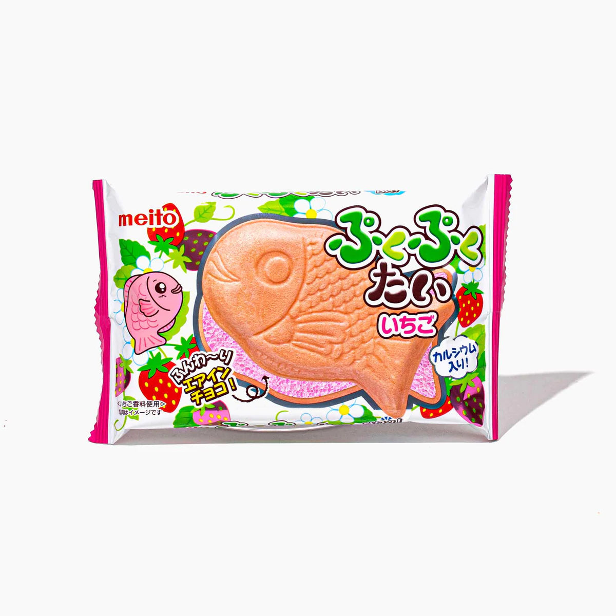 Meito Puku Puku Tai Fish Shaped Wafer - Strawberry