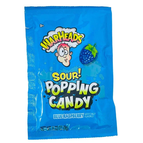 Warheads Popping Candy Sour Blue Raspberry