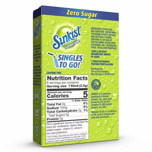 Sunkist Lemon Lime Singles To Go