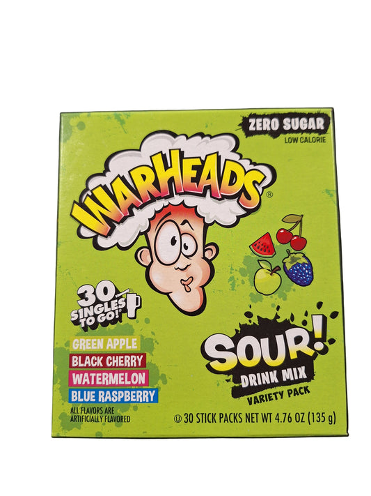 Warheads Singles To Go Drink Mix Variety Pack 30 Sticks
