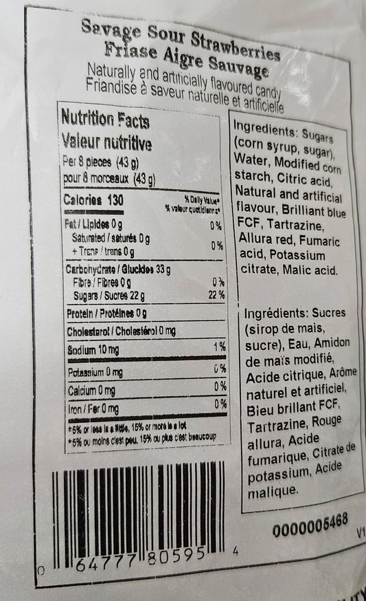 Sour Strawberry Gummies