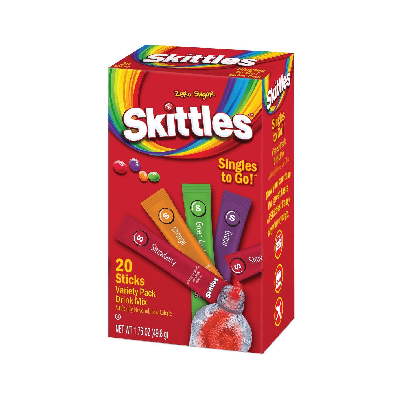 Skittles Singles To Go Variety Pack, Powdered Drink Mix - 20 pack