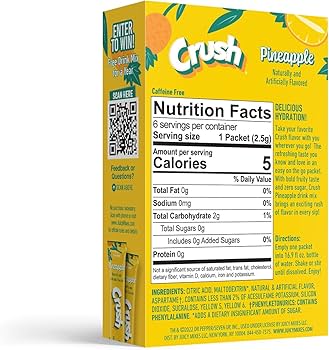 Crush On The Go Sugar Free Pineapple Drink Packets