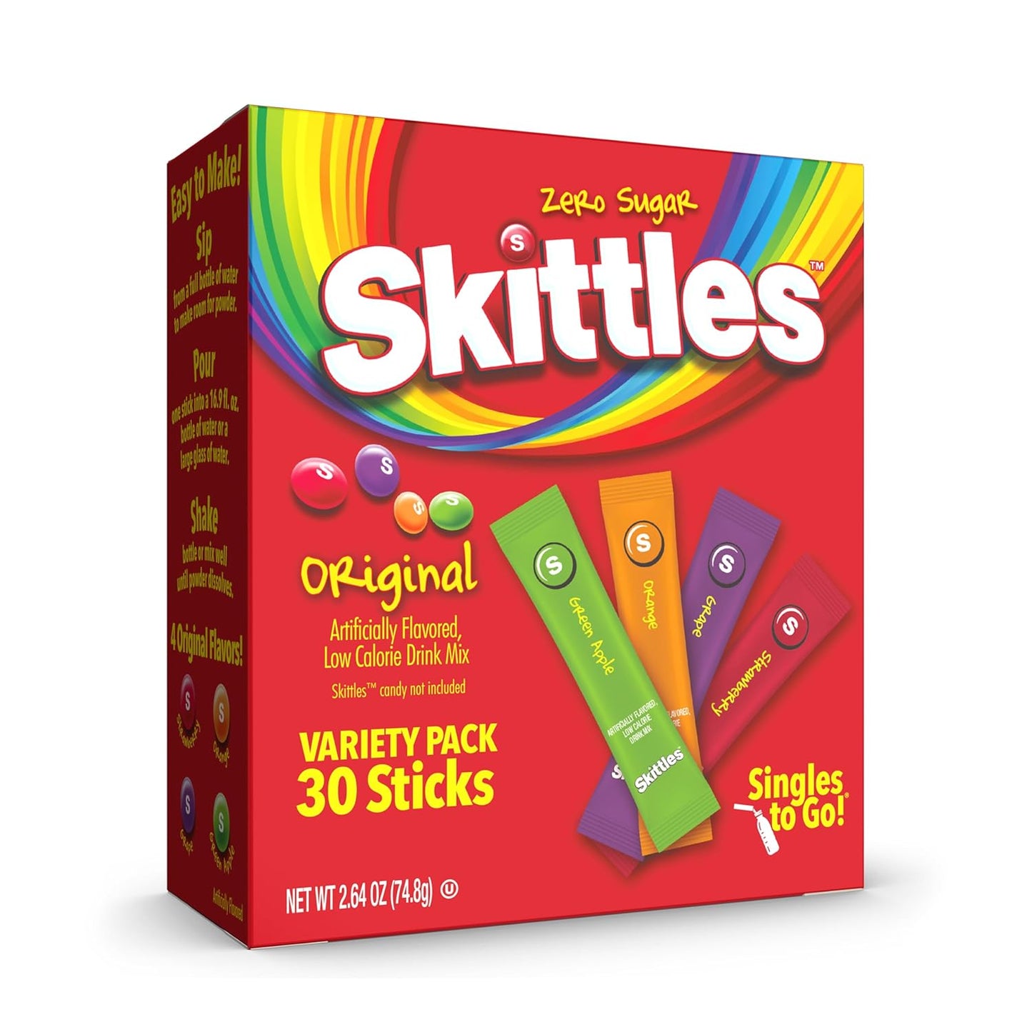 Skittles Singles To-Go Original Variety 30 Pack