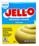 Box of Jell-O banana cream pudding mix on a white background