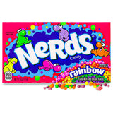 A package of Nerds Candy in Rainbow flavor, featuring a colorful mix of candy pieces visible through the transparent packaging.