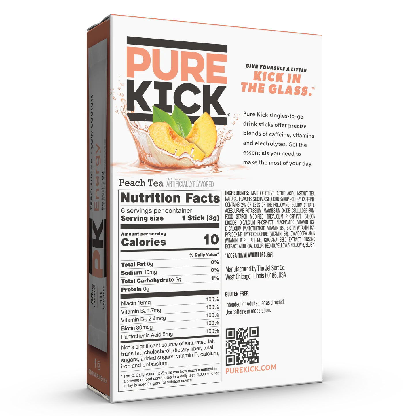 Pure Kick Peach Tea Singles To Go