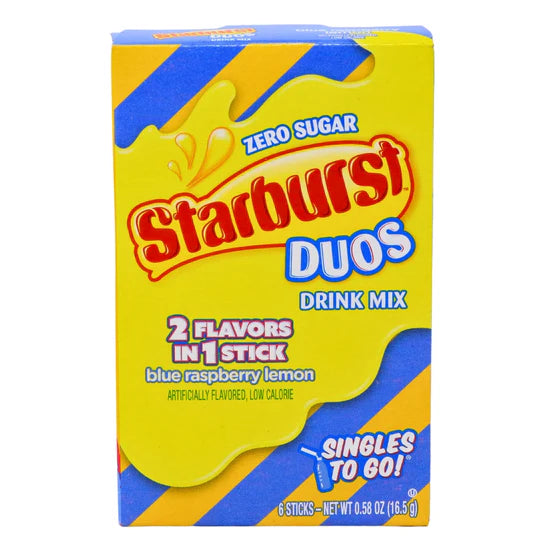 Starburst Duos Singles to Go Blue Raspberry Lemon