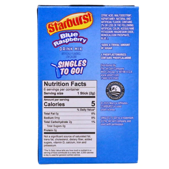 Starburst Singles To Go Drink Mix-Blue Raspberry