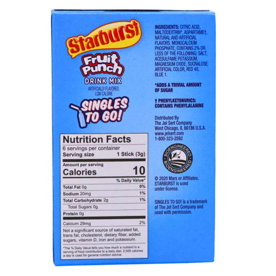 Starburst Singles To Go Drink Mix-Fruit Punch