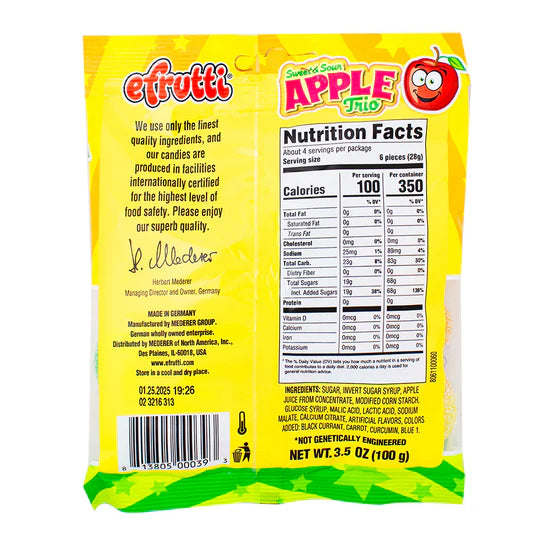 efrutti Apple Trio -Peg Bag
