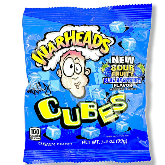 Warheads Sour Blue Raspberry Cubes